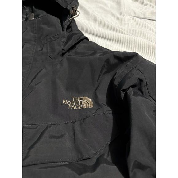 North Face Hyvent Jacket Multi Pocket Removable Hood Cargo Black Brown Logo Coat - Picture 4 of 13